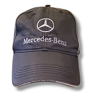 Mercedes Benz Motorsports Black Adjustable Strapback Hat Cap